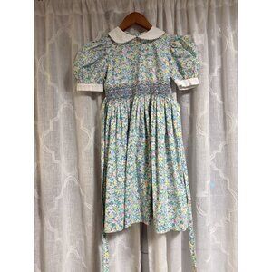 After The Stork Vintage Girls Dress Apron Style Floral Pattern